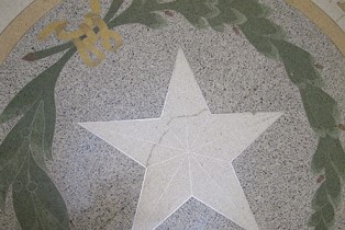 Row 3. Crack on the star in the Capitol Rotunda.